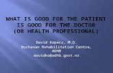 David Kopacz, M.D. Buchanan Rehabilitation Centre, ADHB davidko@adhb.govt.nz.