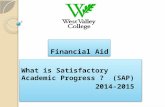 Financial Aid What is Satisfactory Academic Progress ? (SAP) 2014-2015 What is Satisfactory Academic Progress ? (SAP) 2014-2015.