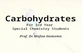 Carbohydrates For 3rd Year Special Chemistry Students Prof. Dr ًً.Wafaa Hamama.