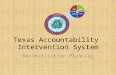 Texas Accountability Intervention System Reconstitution Planning.