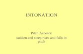 INTONATION Pitch Accents: sudden and steep rises and falls in pitch.