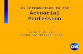 An Introduction to the Actuarial Profession February 28, 2014 Tisha Abastillas, FCAS.