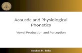 Acoustic and Physiological Phonetics Vowel Production and Perception Stephen M. Tasko.
