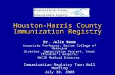 Houston-Harris County Immunization Registry Dr. Julie Boom Associate Professor, Baylor College of Medicine Director, Immunization Project, Texas Children’s.