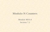 Modulo-N Counters Module M10.4 Section 7.2. Counters Modulo-5 Counter 3-Bit Down Counter with Load and Timeout Modulo-N Down Counter.