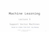 Machine Learning Lecture 9 Support Vector Machines G53MLE | Machine Learning | Dr Guoping Qiu1 Based on slides from Prof. Ray Mooney.