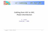 1 S. Lusin, LV Cabling, CERN 06 Apr 06 LV Cabling 06 Apr 06 S. Lusin Fermilab / CERN Cabling from USC to UXC, Power Distribution.