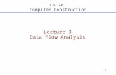 1 CS 201 Compiler Construction Lecture 3 Data Flow Analysis.