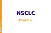 NSCLC - Stage IV STAGE IVNSCLC. NSCLC - Stage IV NSCLC Main Drugs  Stage IV NAVELBINE:The pivotal drug GEMZAR:Main competitor TAXOL:Still often prescribed.