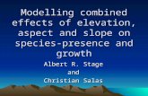 Modelling combined effects of elevation, aspect and slope on species-presence and growth Albert R. Stage and Christian Salas.
