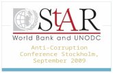1 Anti-Corruption Conference Stockholm, September 2009.