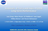 Summary of Terra and Aqua MODIS Long-term Performance Jack Xiong 1, Brian Wenny 2, Sri Madhaven 2, Amit Angal 3, William Barnes 4, and Vincent Salomonson.