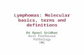 Lymphomas: Molecular basics, terms and definitions Dr Epari Sridhar Asst Professor Pathology TMC.