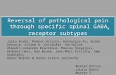 Reversal of pathological pain through specific spinal GABA A receptor subtypes Julia Knabl, Robert Witschi, Katharina Ho, Heiko Reinold, Ulrike B. Zeilhofer,