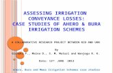 ASSESSING IRRIGATION CONVEYANCE LOSSES: CASE STUDIES OF AHERO & BURA IRRIGATION SCHEMES A COLLABORATIVE RESEARCH PROJECT BETWEEN NIB AND UON By Gichuki.