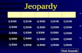 Jeopardy Ch 8 part ICh 8 part II Ch 9 part I Ch 9 part II Miscellane ous Q $100 Q $200 Q $300 Q $400 Q $500 Q $100 Q $200 Q $300 Q $400 Q $500 Final Jeopardy.