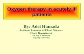 Oxygen therapy in acutely ill patients By: Adel Hamada Assistant Lecturer of Chest Diseases Chest Department Faculty of Medicine Zagazig University.