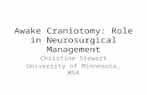 Awake Craniotomy: Role in Neurosurgical Management Christine Stewart University of Minnesota, MS4.
