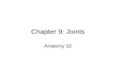Chapter 9: Joints Anatomy 32. I. Articulations: bones are rigid structures but become moveable at the joint or articulations (Greek- arthro). Joints may.