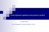 Transcriptional regulation and promoter analysis Ju-Ming Wang Ins. of Biosignal Transduction (IBT), NCKU.