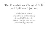 The Foundations: Classical Split and Splitless Injection Nicholas H. Snow Department of Chemistry Seton Hall University South Orange, NJ 07079 snownich@shu.edu.