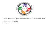 2010 UBO/UBU Conference Title: Anatomy and Terminology III – Cardiovascular Session: M-6-1530.