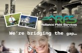 We’re bridging the gap …. Who is Reliance Field Service? Reliance Field Services (RFS) has three divisions to facilitate the special needs of financial.