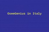 OseeGenius in Italy. Main topics Discovery based on Apache Solr Simple, advanced, browsing Search Relevance ranking Faceted results Export Social networking.