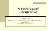 A Sociological Perspective Chapter One Henslin’s Sociology: A Down to Earth Approach (Rubinfield and Zumpetta)