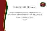 Revisiting the UP GE Program Construction of a Progressive, Comprehensive GE: “Heightening, Deepening, Broadening, Quickening GE” Gisela P. Concepcion,