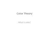 Color Theory What is color?. What is it? Color is the visual perception of the reflection of light.