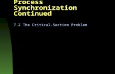 Process Synchronization Continued 7.2 The Critical-Section Problem.