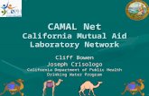 CAMAL Net California Mutual Aid Laboratory Network Cliff Bowen Joseph Crisologo California Department of Public Health Drinking Water Program.