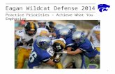 Eagan Wildcat Defense 2014 Practice Priorities – Achieve What You Emphasize 1.