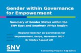 Gender within Governance for Empowerment Summary of Gender Status within the SNV East and Southern Africa Region Regional Seminar on Governance for Empowerment,