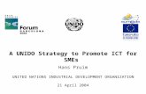 A UNIDO Strategy to Promote ICT for SMEs Hans Pruim UNITED NATIONS INDUSTRIAL DEVELOPMENT ORGANIZATION 21 April 2004.