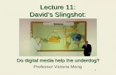 1 Lecture 11: David’s Slingshot: Professor Victoria Meng Do digital media help the underdog?