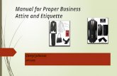 Manual for Proper Business Attire and Etiquette Cheryl Johnson HPT 6100.