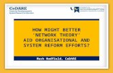 Mark Hadfield, CeDARE HOW MIGHT BETTER ‘NETWORK THEORY’ AID ORGANISATIONAL AND SYSTEM REFORM EFFORTS?
