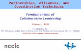 Partnerships, Alliances, and Coordination Techniques Fundamentals of Collaborative Leadership February 2008 Facilitated By: The National Child Care Information.