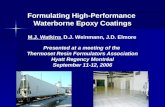 Formulating High-Performance Waterborne Epoxy Coatings Presented at a meeting of the Thermoset Resin Formulators Association Hyatt Regency Montréal September.