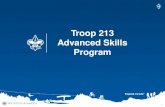 1 Troop 213 Advanced Skills Program. Advanced Skills: (one month minimum between Skill level awards) 2 Advanced Skill Apprentice Description Journeyman.