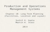 Production and Operations Management Systems Chapter 10: Long-Term Planning (Facilities, Location and Layout) Sushil K. Gupta Martin K. Starr 2014 1.