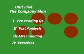 Unit Five The Company Man IV Exercises I Pre-reading Qs II Text Analysis III After reading Unit Five The Company Man IV Exercises I Pre-reading Qs II Text.