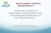 BIOECONOMY VERSUS BIODIVERSITY “Potential Impacts on Vulnerable Communities from the Proposed Expansion of the ‘Bioeconomy’” .
