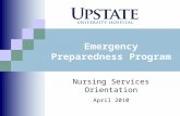 Emergency Preparedness Program Nursing Services Orientation April 2010.