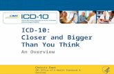 ICD-10: Closer and Bigger Than You Think An Overview Christi Dant CMS Office of E-Health Standards & Services.