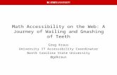 Math Accessibility on the Web: A Journey of Wailing and Gnashing of Teeth Greg Kraus University IT Accessibility Coordinator North Carolina State University.