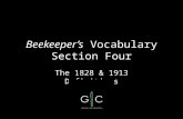 Beekeeper’s Vocabulary Section Four The 1828 & 1913 Definitions.