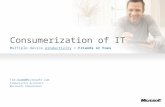 Consumerization of IT Multiple device productivity = Friends or Foes Tim.Gade@Microsoft.com Productivity Architect Microsoft Corporation.